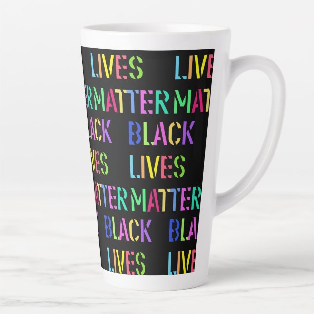 Caneca De Café Latte Black Lives Matter Stencil 01 Editável (Direita)