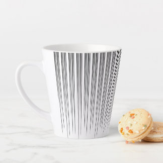 Caneca De Café Latte Black/Turquoise Stylish Stripe Pattern