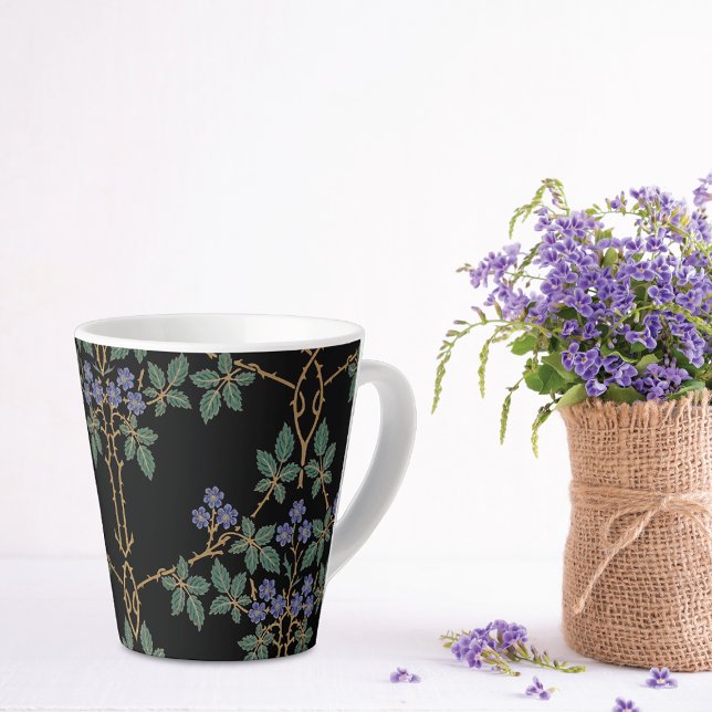 Caneca De Café Latte Blackberry Climbing Vine William Morris (Criador carregado)
