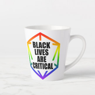 Caneca De Café Latte BLM Black Lives are Critical [LGBTQ+]