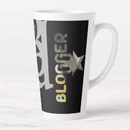 Caneca De Café Latte BLOGUEIRO Latte Mug Abstrato Interior Decor Preto