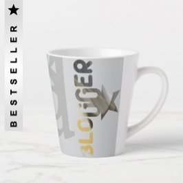 Caneca De Café Latte BLOGUEIRO Latte Mug Abstrato Interior Decor Preto