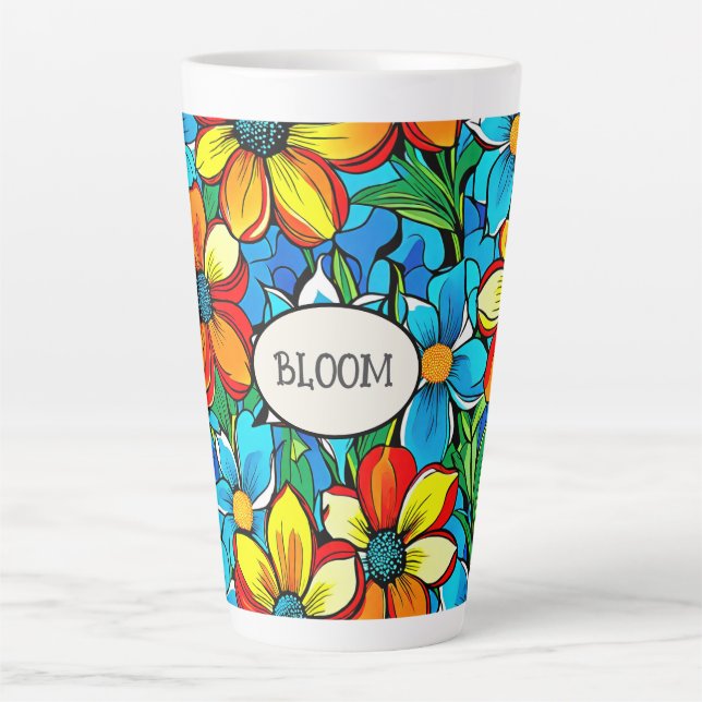Caneca De Café Latte Bloom Botanical Classic Mug (Frente)