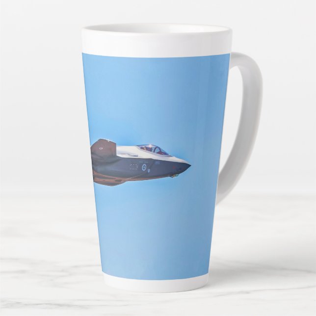Caneca De Café Latte Bloqueado Martin F- 35A Relâmpago II Latte Mug (Ângulo direito)