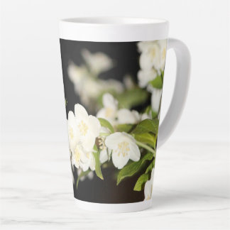 Caneca De Café Latte Blossomas Brancos Blooming