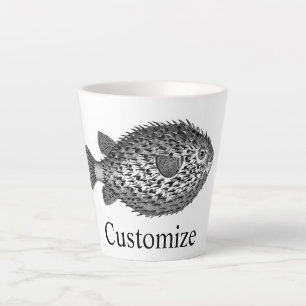 Caneca De Café Latte Blowfish Porcupine Thunder_Cove