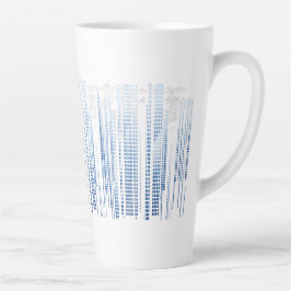 Caneca De Café Latte Blue Abstract Latte Mug - Modern Tall Coffee Cup