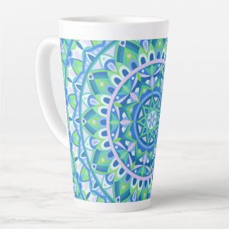 Caneca De Café Latte Blue Base Mandala