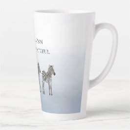 Caneca De Café Latte Blue Black Zebras Be Your Own Kind of Beautiful