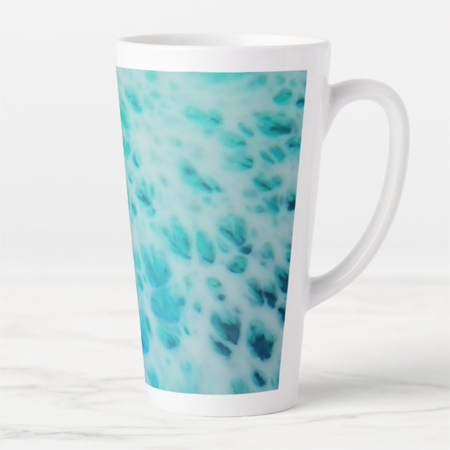 Caneca De Café Latte Blue Crush - Abstract Coastal Artwork  (Direita)