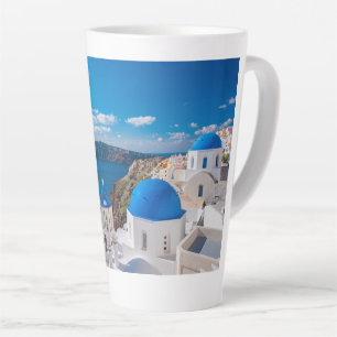 Caneca De Café Latte Blue Domes of Santorini