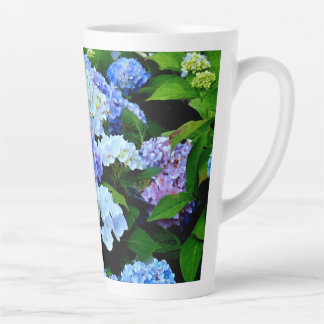 Caneca De Café Latte Blue Hydrangeas Latte Mug