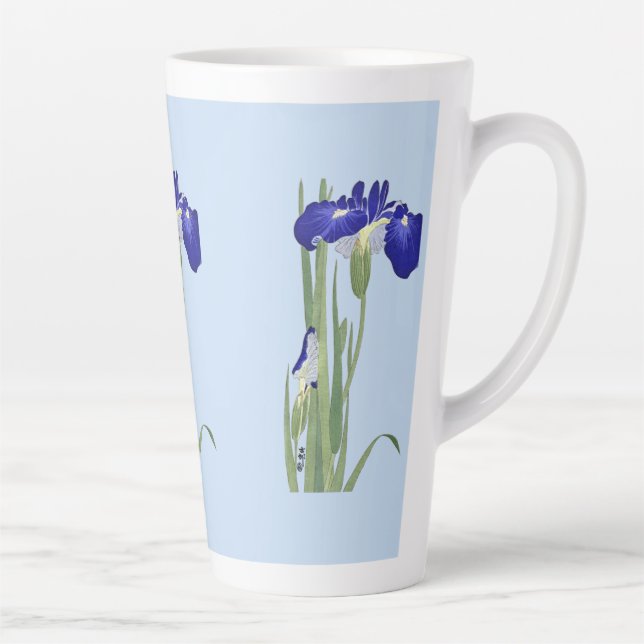 Caneca De Café Latte Blue Irises de Ohara Koson (Direita)