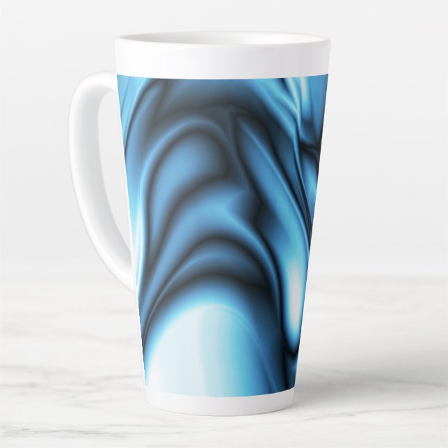 Caneca De Café Latte Blue Silk wave (Ângulo esquerdo)