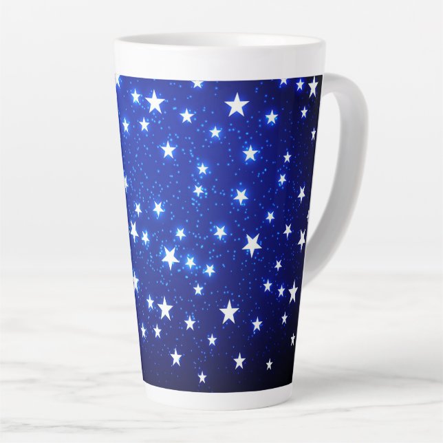 Caneca De Café Latte Blue Stargazer (Ângulo direito)