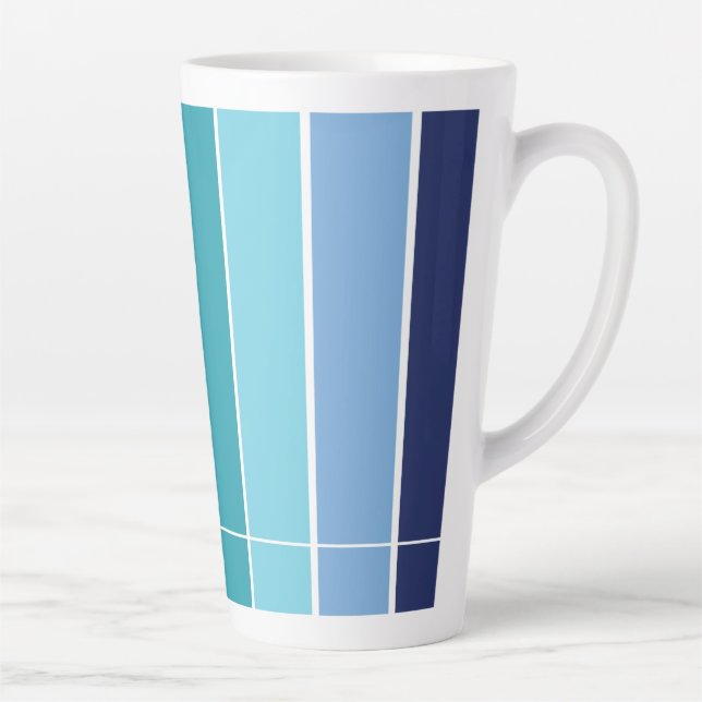 Caneca De Café Latte Blue Striped (Direita)