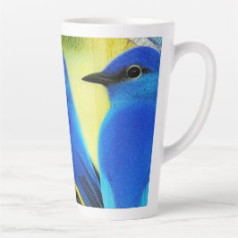 Caneca De Café Latte Bluebird da felicidade Latte Mug