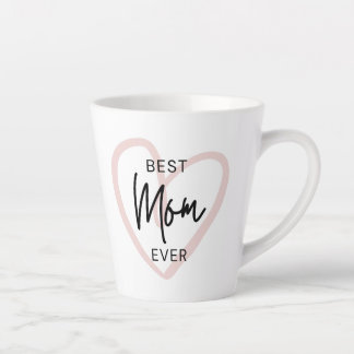Caneca De Café Latte Blush Black Handwrite Modern Simple Heart