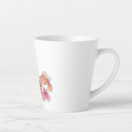 Caneca De Café Latte Blush Bloom - Café Floral Cor-de-Rosa e Tea Mug