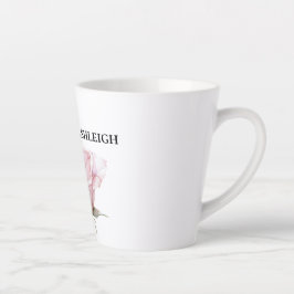 Caneca De Café Latte Blush Pink Rose Butterfly  