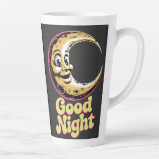 Caneca De Café Latte Boa Noite, Retro Moon