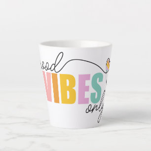Caneca De Café Latte Boas Vibes Apenas Arco-Íris