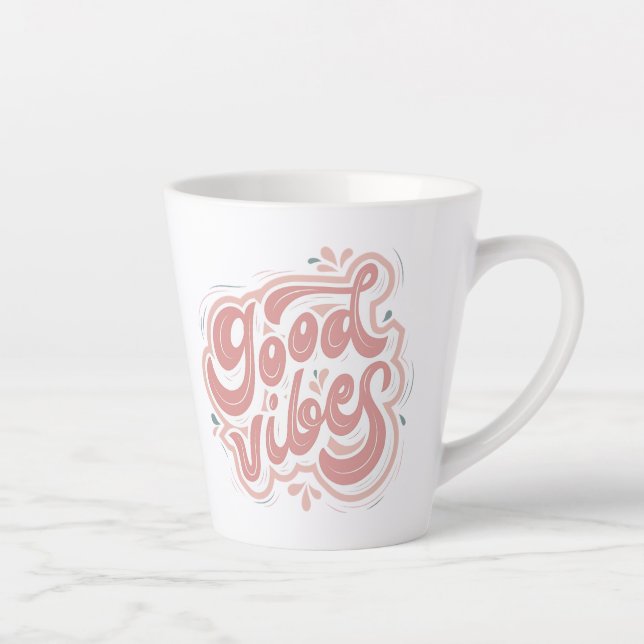 Caneca De Café Latte Boas Vibrações (Direita)