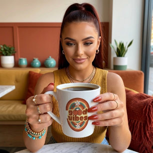 Caneca De Café Latte Boas Vibrações