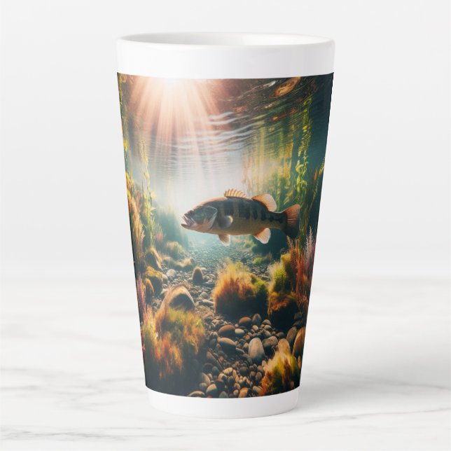 Caneca De Café Latte Boca subaquática grande (Frente)