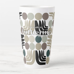 Caneca De Café Latte Boêmio Branco Preto Cinza