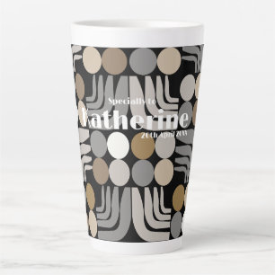 Caneca De Café Latte Bohemian Preto Cinza