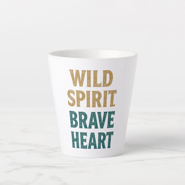 Caneca De Café Latte Boho Adventure Wild Spirit Brave Heart (Frente)