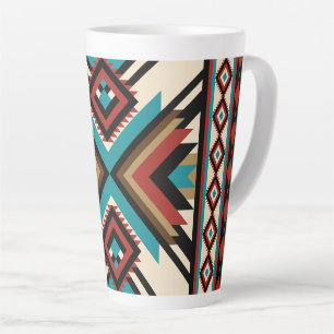 Caneca De Café Latte Boho Geométrico