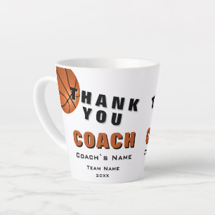 Caneca De Café Latte Bola de Basquete Obrigado Treinador 