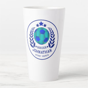 Caneca De Café Latte Bola de Futebol Crest Presentes para Fã de Espor