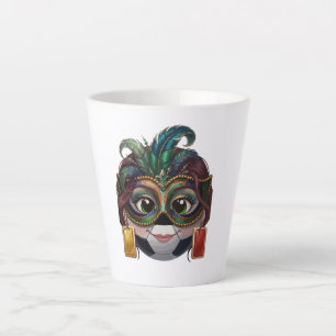 Caneca De Café Latte Bola de Futebol Mascarada