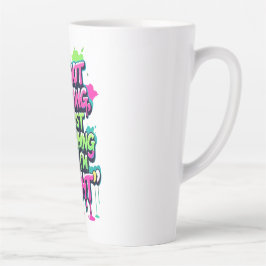 Caneca De Café Latte Bold Funny Cote Neon Grafite