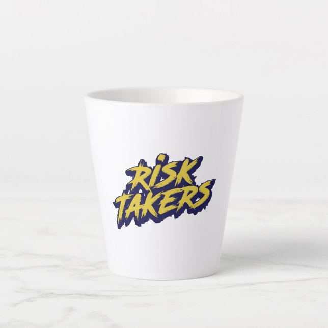 Caneca De Café Latte Bold "Risk Takers" Motivational (Frente)