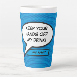 Caneca De Café Latte Bolha de Discurso Personalizada De Pop Art Em Quad