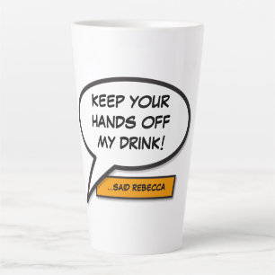 Caneca De Café Latte Bolha de Fala de Mensagem Divertida Quadrinho Retr