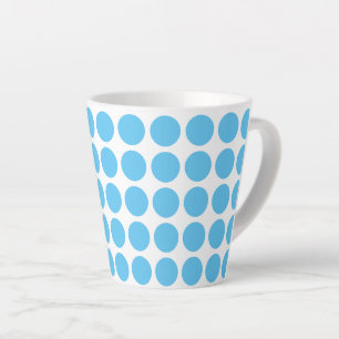 Caneca De Café Latte Bolinhas Laterais De Azul-Mug