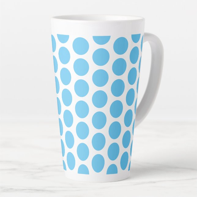 Caneca De Café Latte Bolinhas Laterais De Azul-Mug (Ângulo direito)