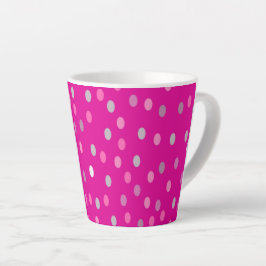 Caneca De Café Latte Bolinhas magenta