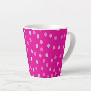 Caneca De Café Latte Bolinhas magenta