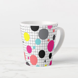 Caneca De Café Latte Bolinhas Memphis