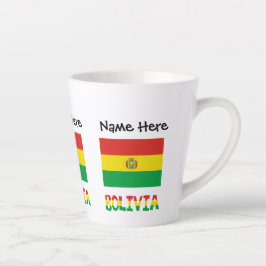 Caneca De Café Latte Bolívia Bandeira Bolívia Personalizada