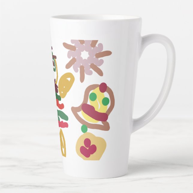Caneca De Café Latte Bolo de gengibre dança louca   (Direita)
