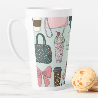 Caneca De Café Latte Bolsas, laços e lattes