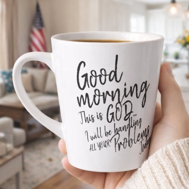 Caneca De Café Latte Bom dia (Criador carregado)