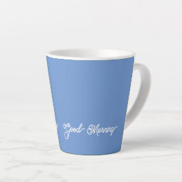 Caneca De Café Latte Bom dia azul leve